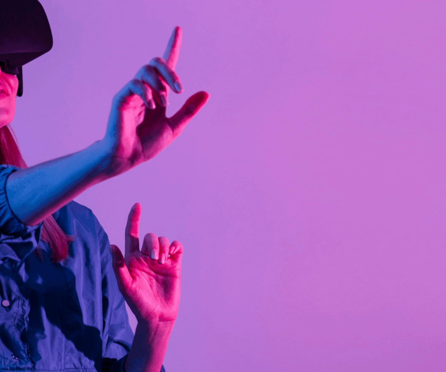 Woman wearing VR headset