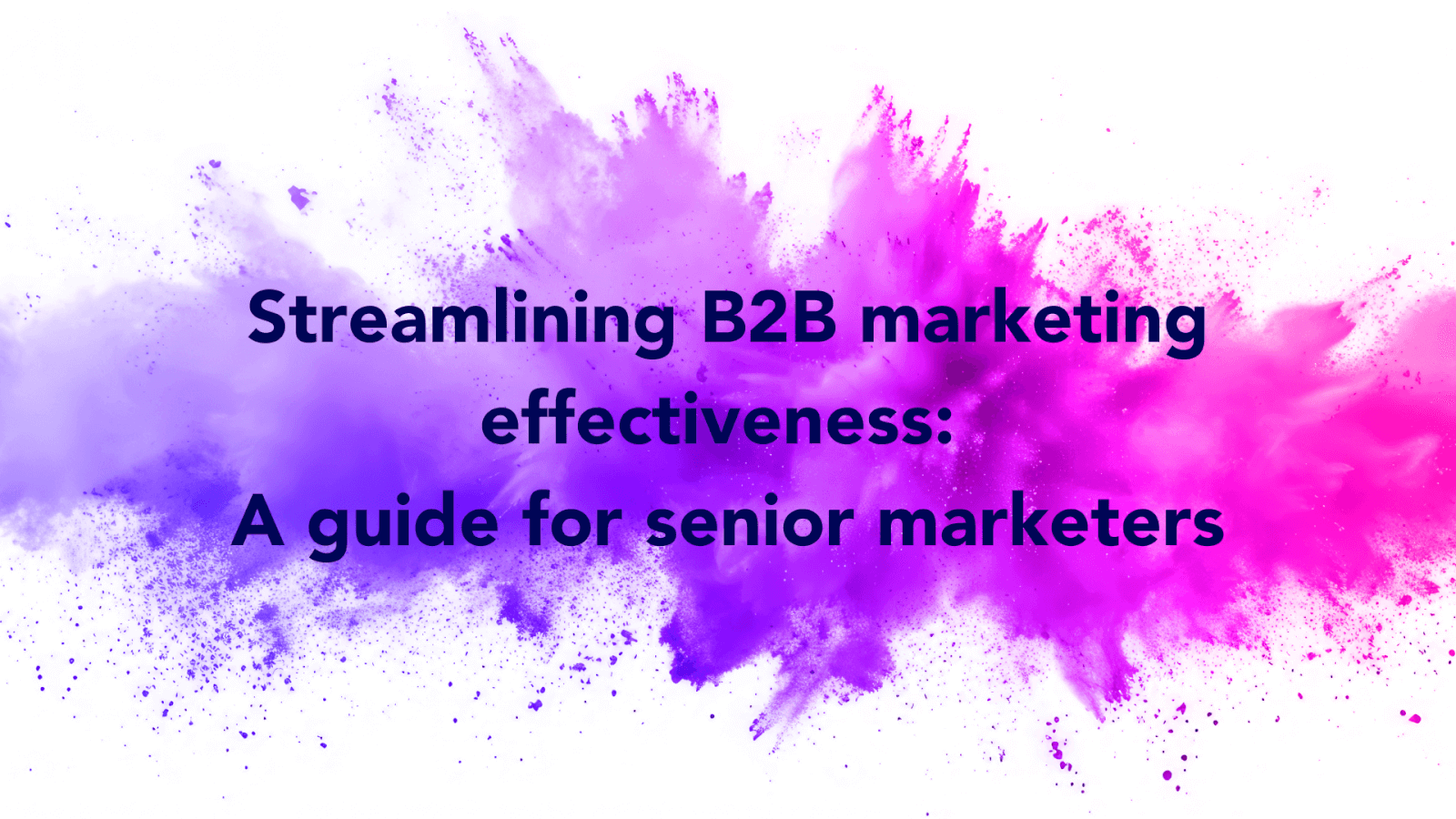 Streamlining B2B Marketing Effectiveness: A guide for senior marketers