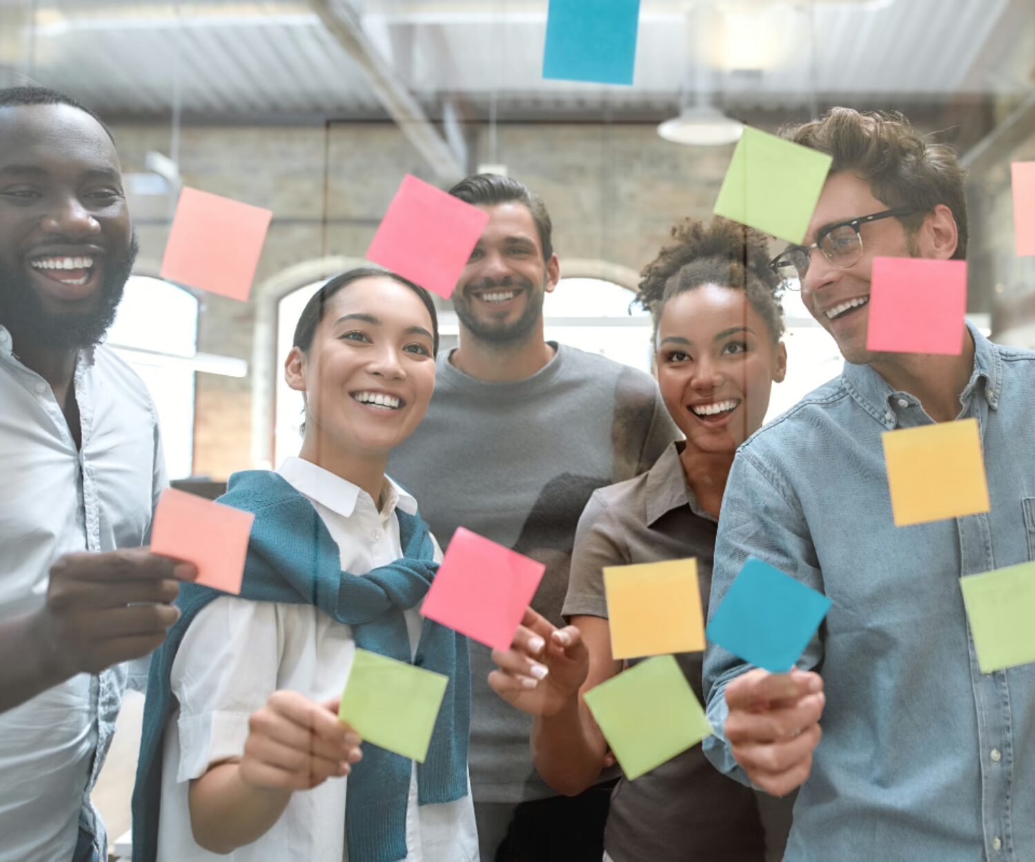 Working on business project together.